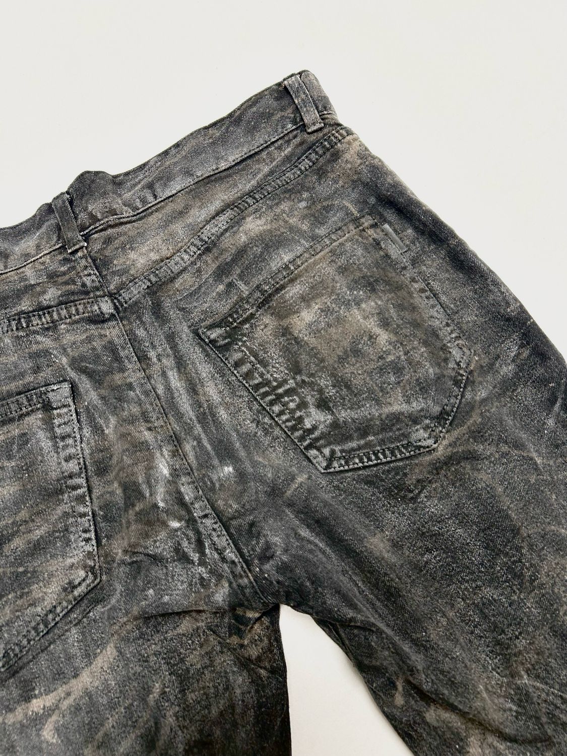 Saint Laurent Paris by Anthony Vaccarello 2019 Waxed Slim Jeans Reworked 