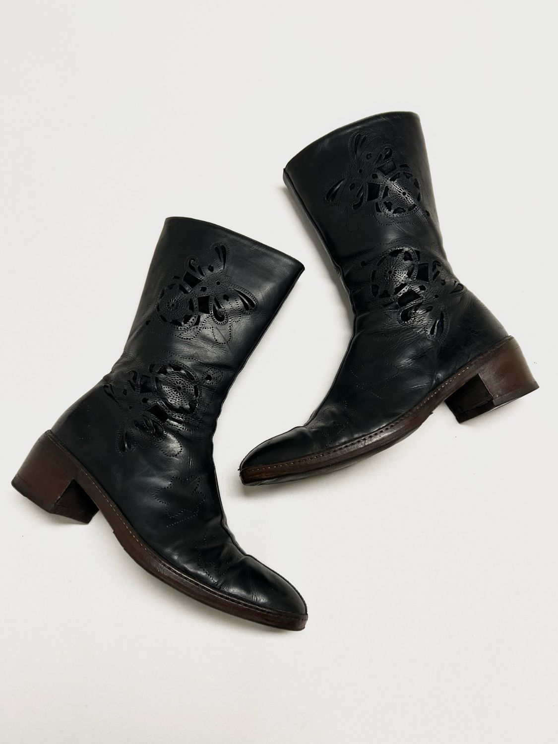 Dries Van Noten 2006 Laser-Cut Leather Boot 