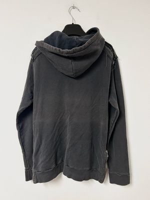 Balmain by Olivier Rousteing SS2014 Chain-Embellished Epaulettes Biker Hoodie