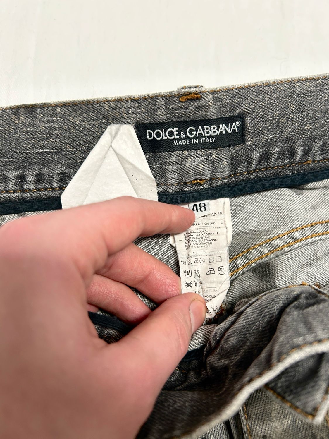 Dolce &amp; Gabbana 2004 Hidden Metal Logo Reworked Denim
