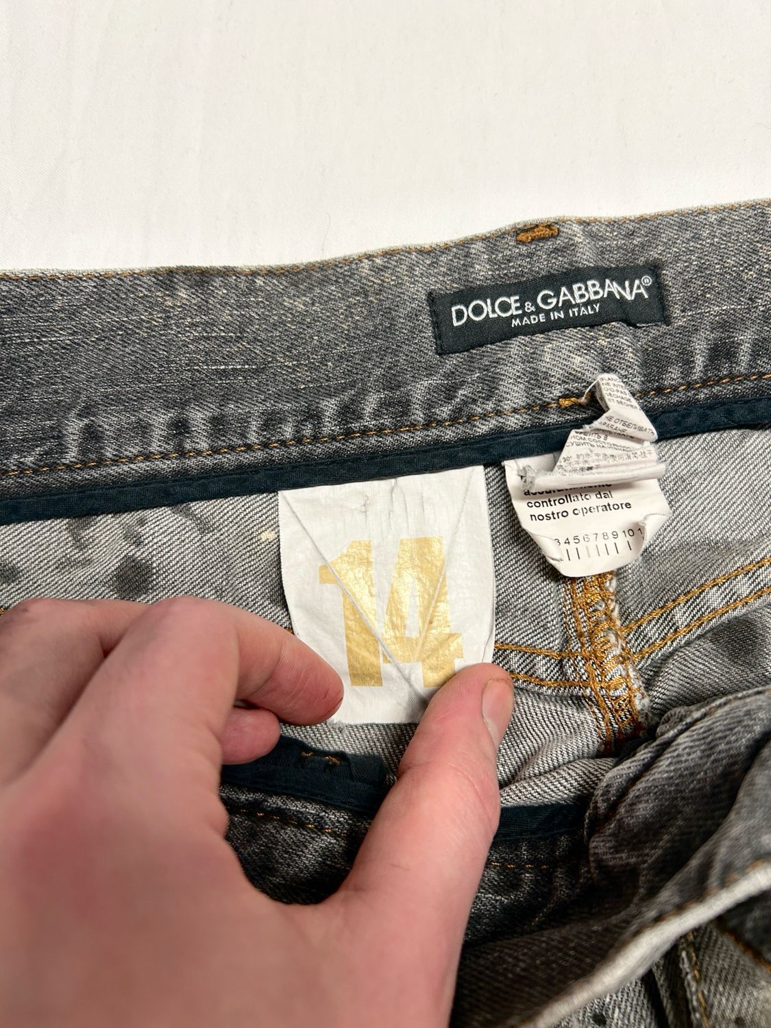 Dolce &amp; Gabbana 2004 Hidden Metal Logo Reworked Denim