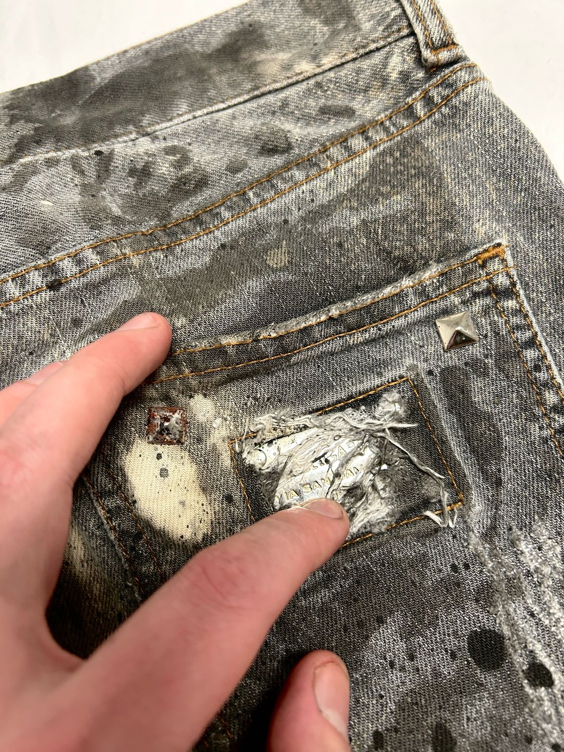 Dolce &amp; Gabbana 2004 Hidden Metal Logo Reworked Denim