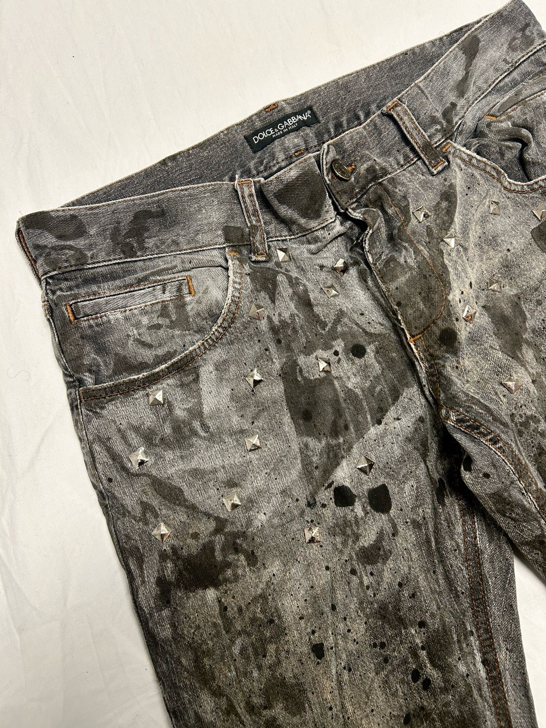 Dolce &amp; Gabbana 2004 Hidden Metal Logo Reworked Denim