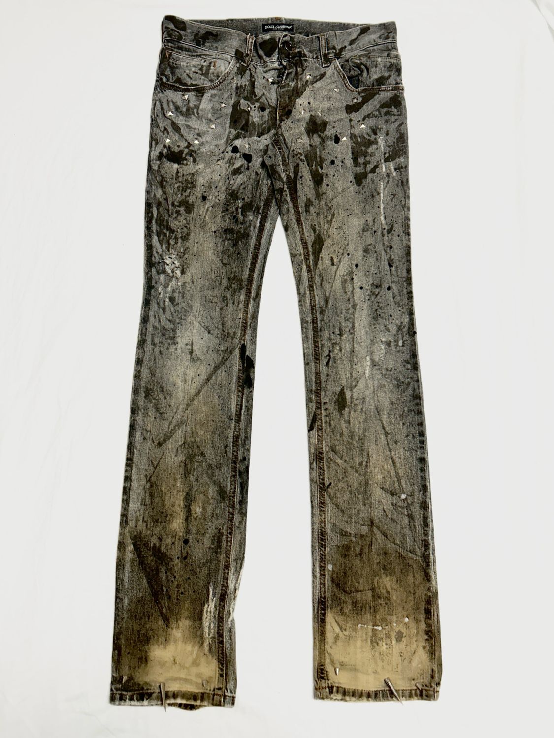 Dolce &amp; Gabbana 2004 Hidden Metal Logo Reworked Denim