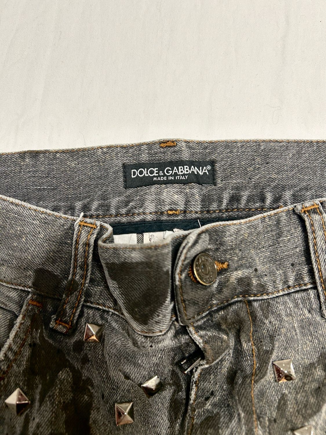 Dolce &amp; Gabbana 2004 Hidden Metal Logo Reworked Denim
