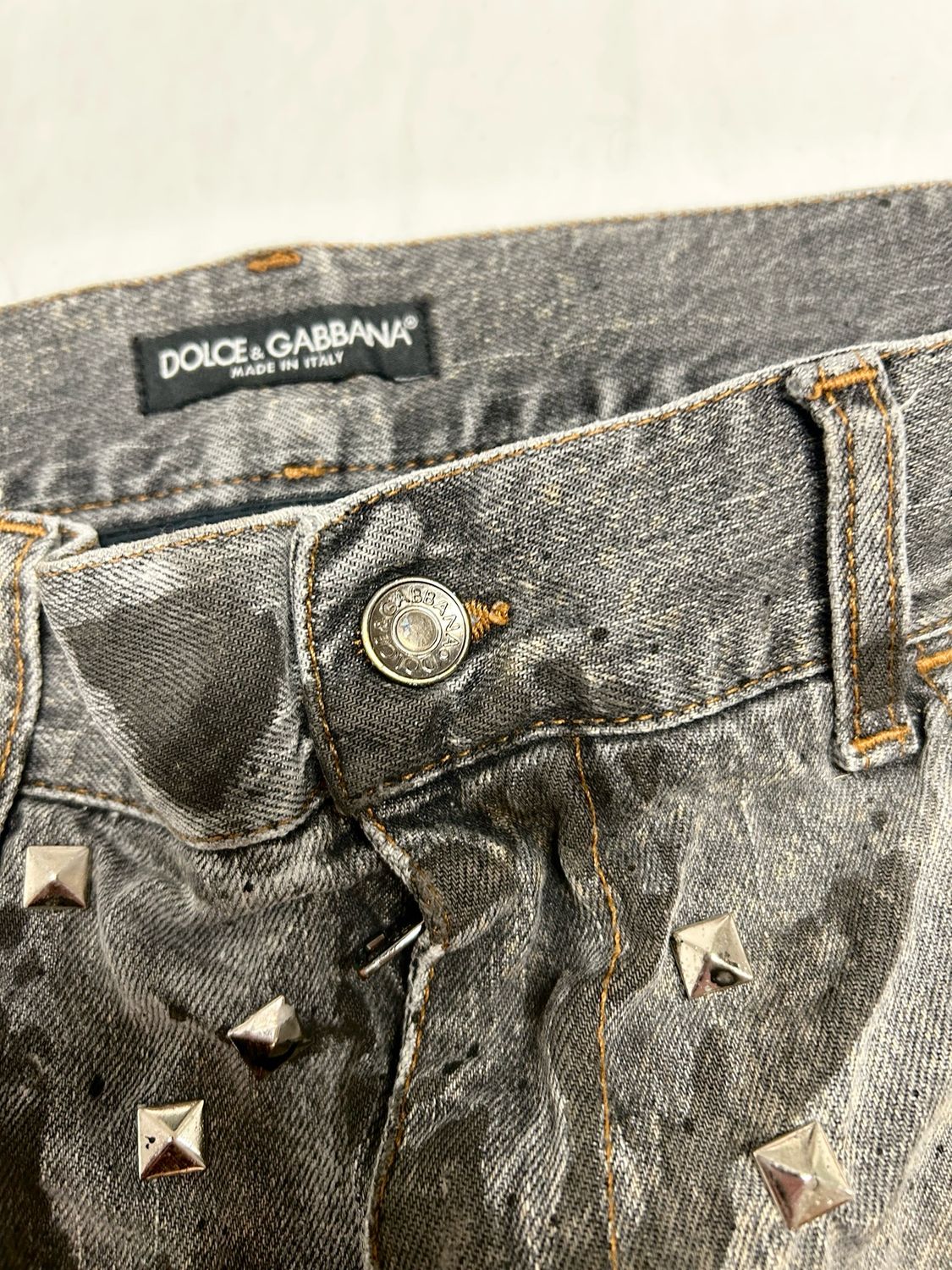 Dolce &amp; Gabbana 2004 Hidden Metal Logo Reworked Denim