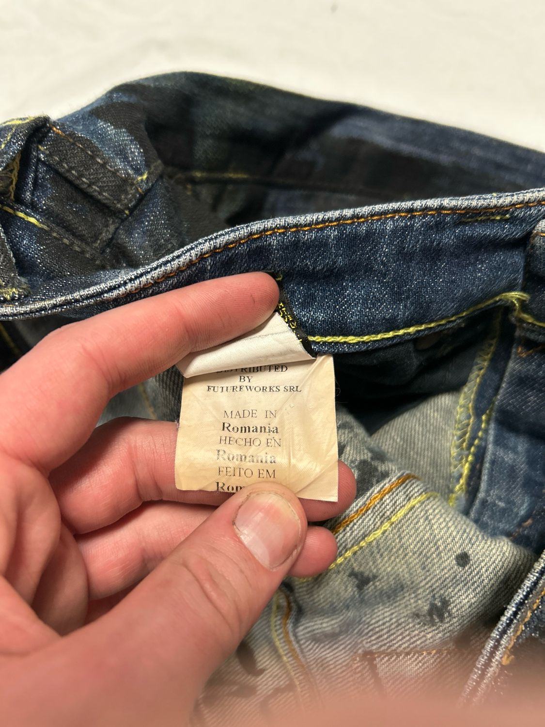 Evisu by Hidehiko Yamane Reworked Painted &amp; Waxed Flared Denim