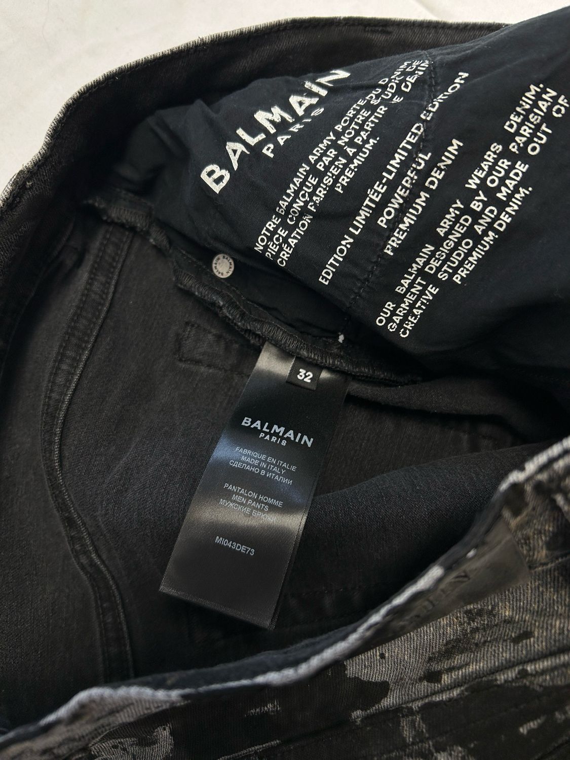 Balmain by Olivier Rousteing 2014 Painted Denim