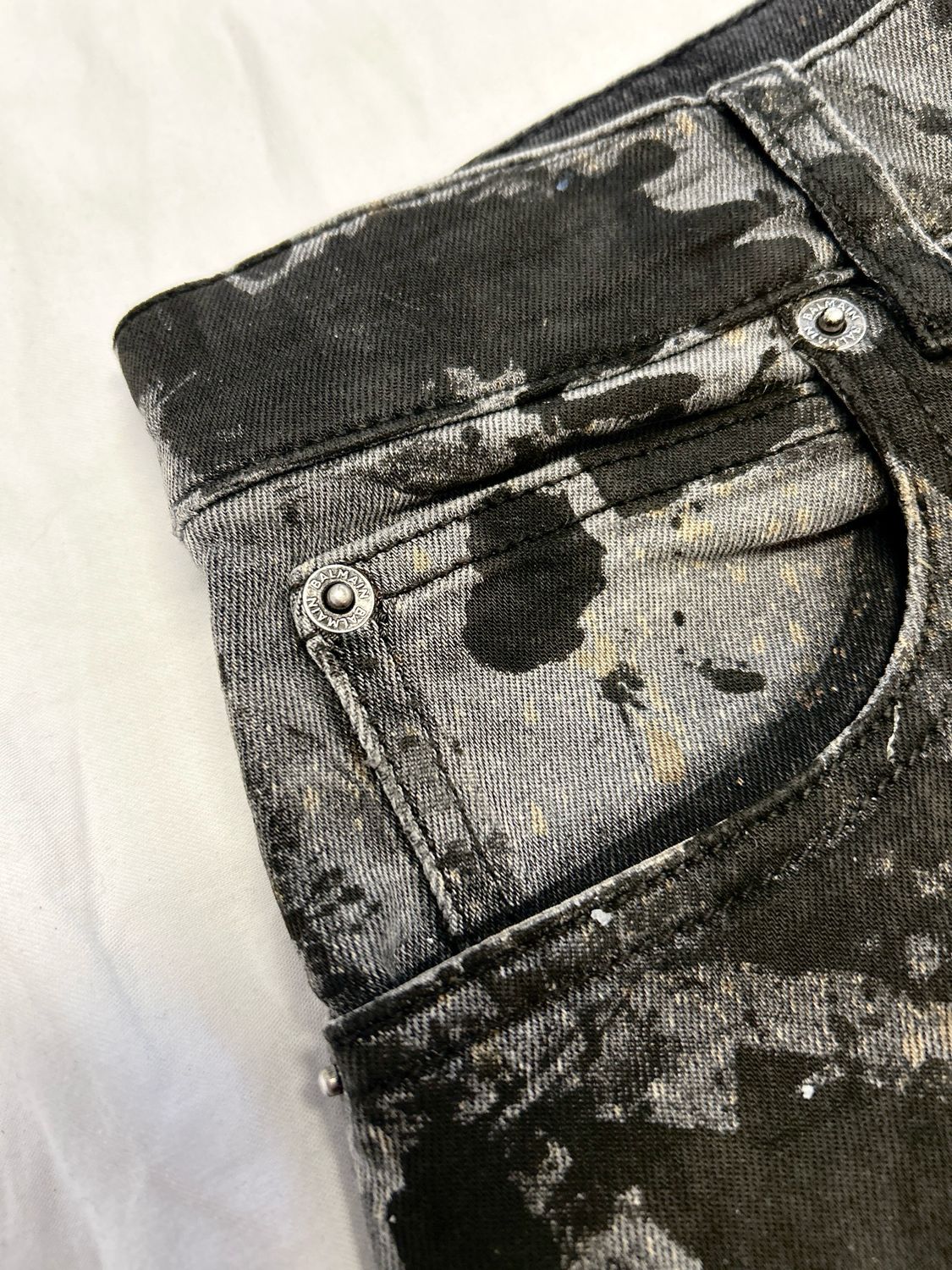 Balmain by Olivier Rousteing 2014 Painted Denim