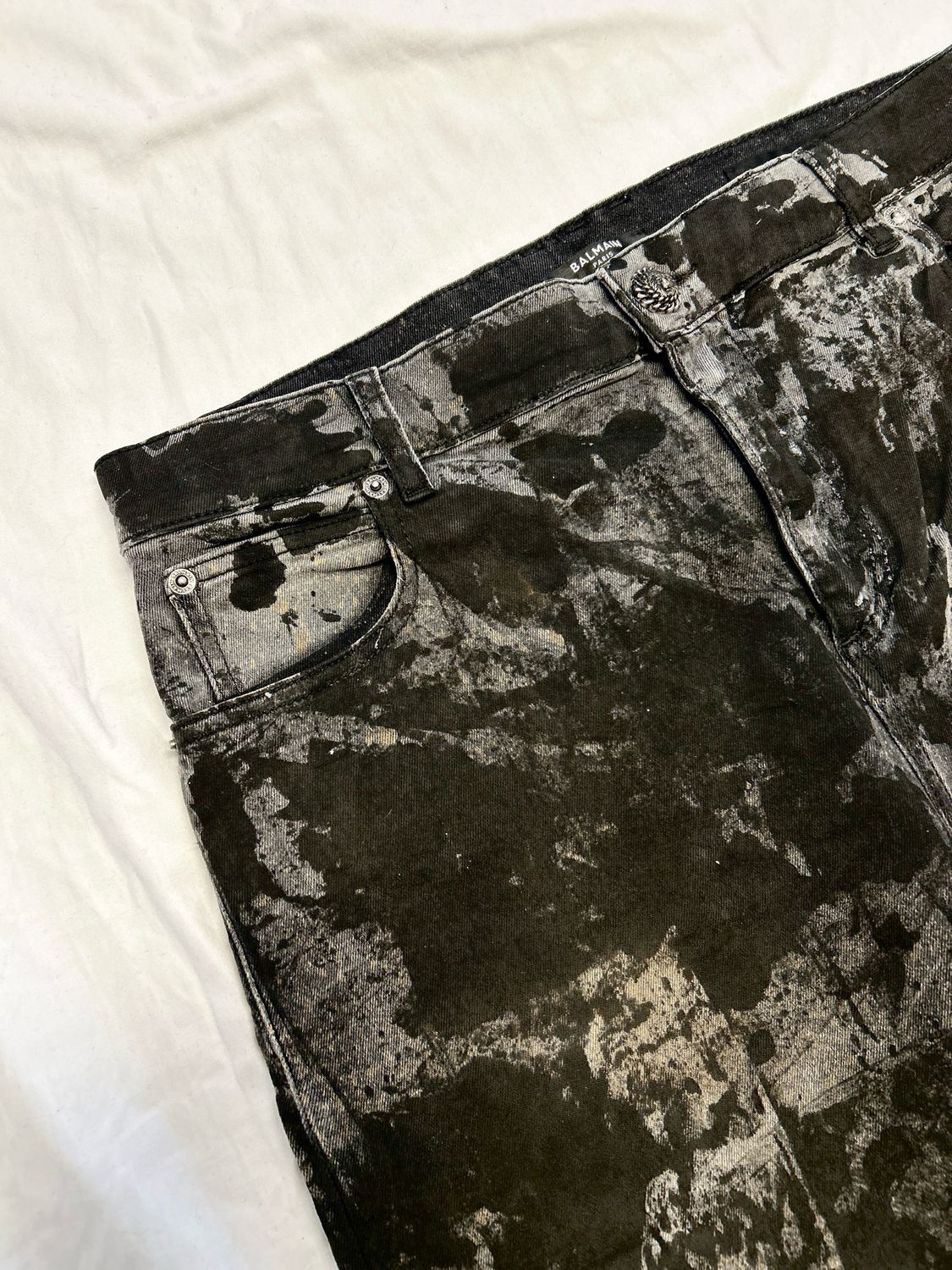 Balmain by Olivier Rousteing 2014 Painted Denim