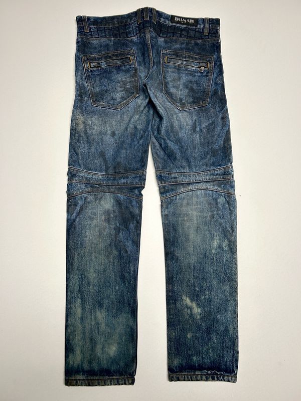 Balmain by Christophe Decarnin FW2011 Quilted Moto Biker Jeans