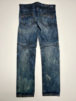 Balmain by Christophe Decarnin FW2011 Quilted Moto Biker Jeans