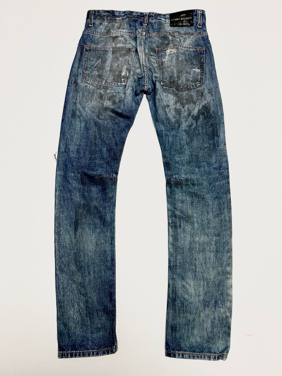 Balmain SS2012 Straight Cut Distressed Denim