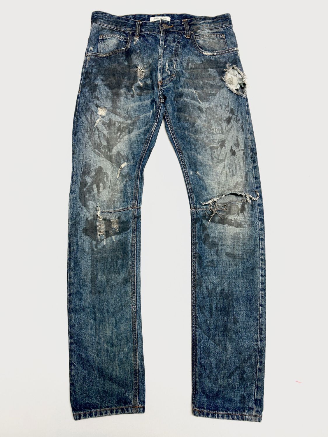 Balmain SS2012 Straight Cut Distressed Denim