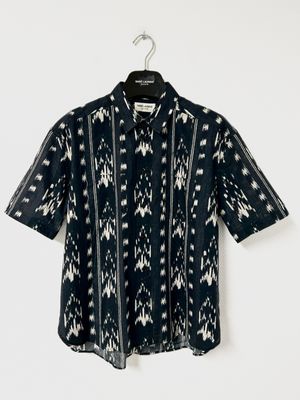 Saint Laurent Paris by Anthony Vaccarello SS2018 Ikat Button-Up Shirt 