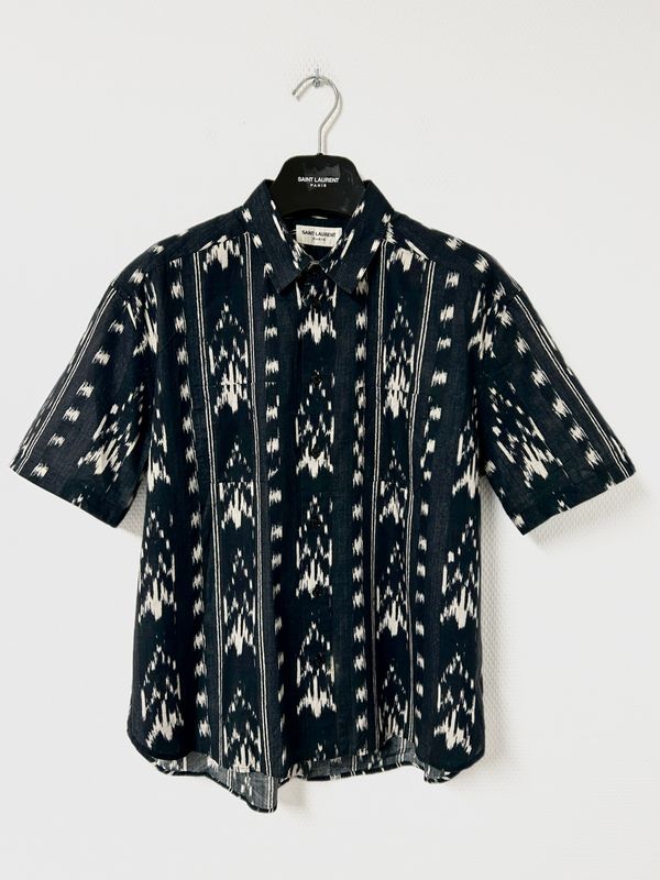 Saint Laurent Paris by Anthony Vaccarello SS2018 Ikat Button-Up Shirt 