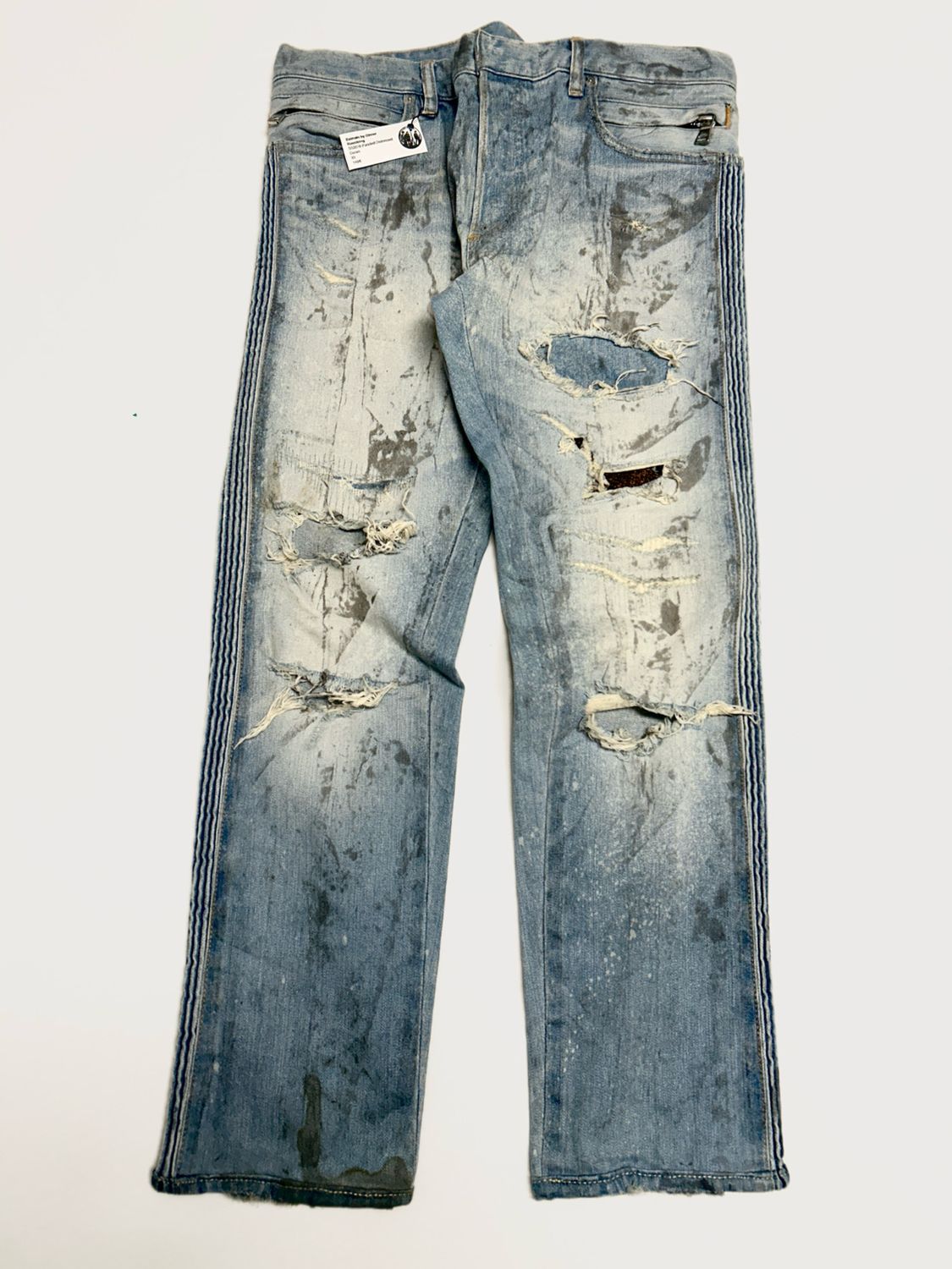 Balmain by Olivier Rousteing SS2016 Panelled Distressed Denim 