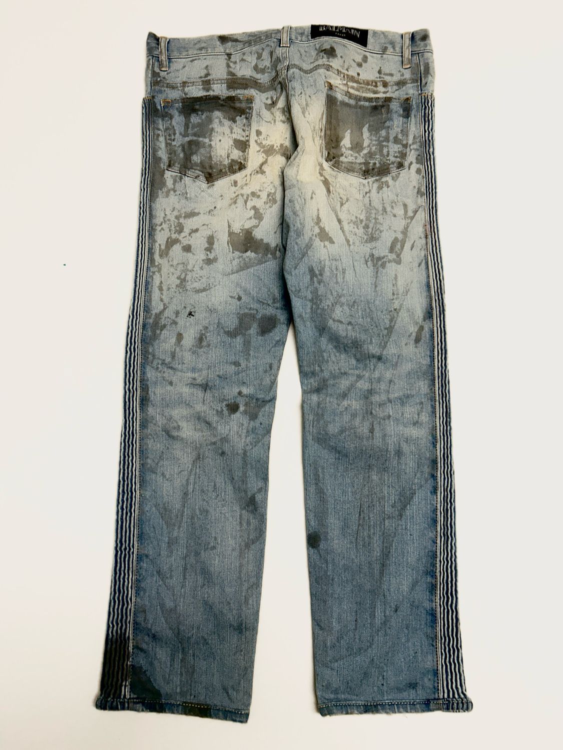 Balmain by Olivier Rousteing SS2016 Panelled Distressed Denim 