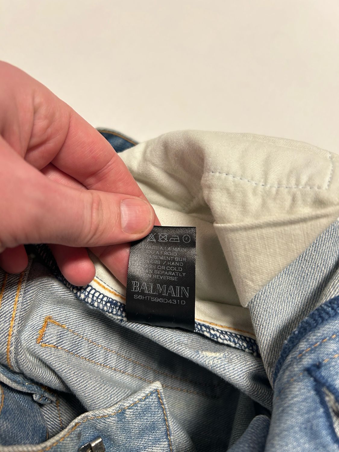 Balmain by Olivier Rousteing SS2016 Panelled Distressed Denim 