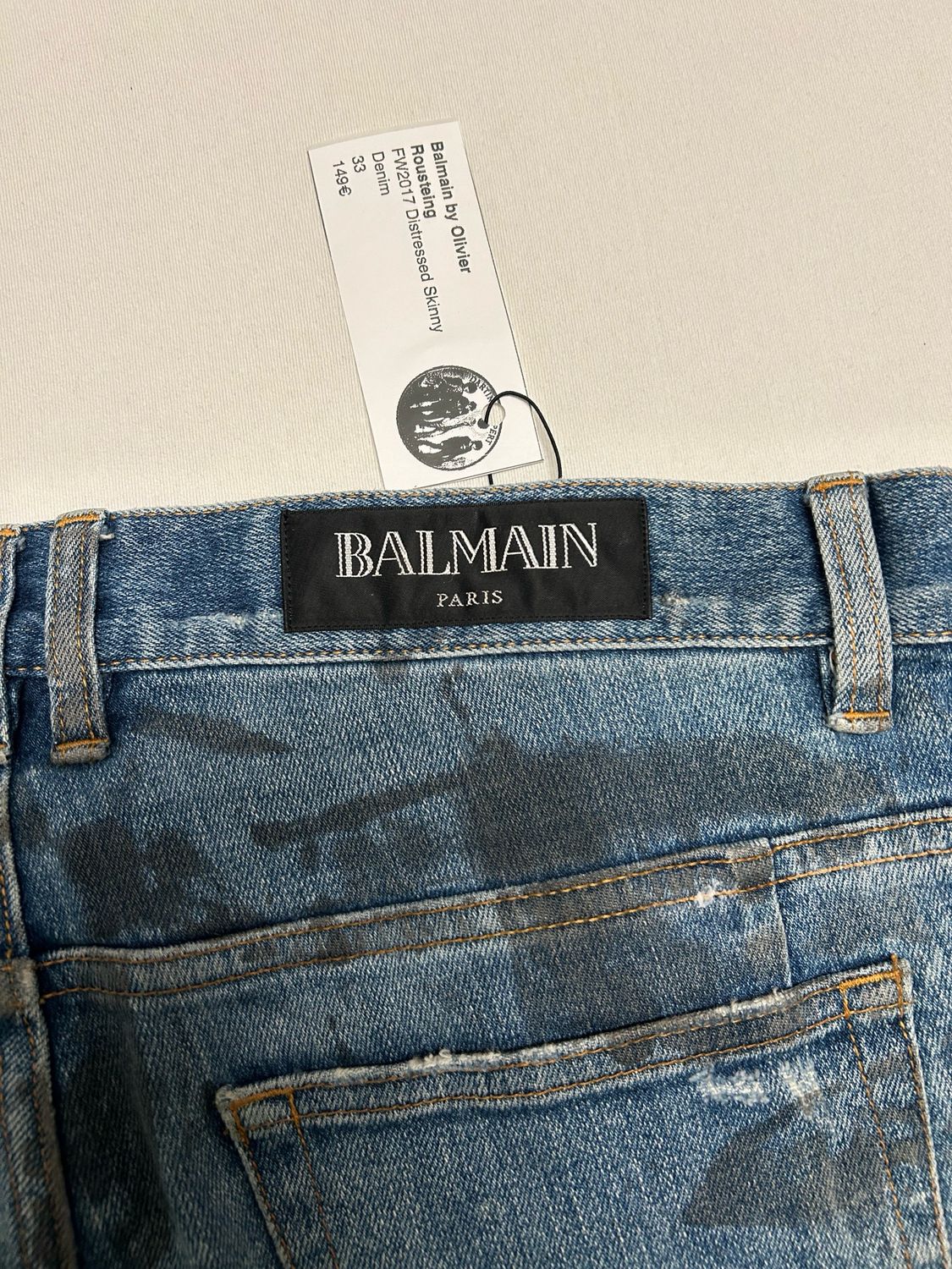 Balmain by Olivier Rousteing FW2017 Distressed Skinny Denim