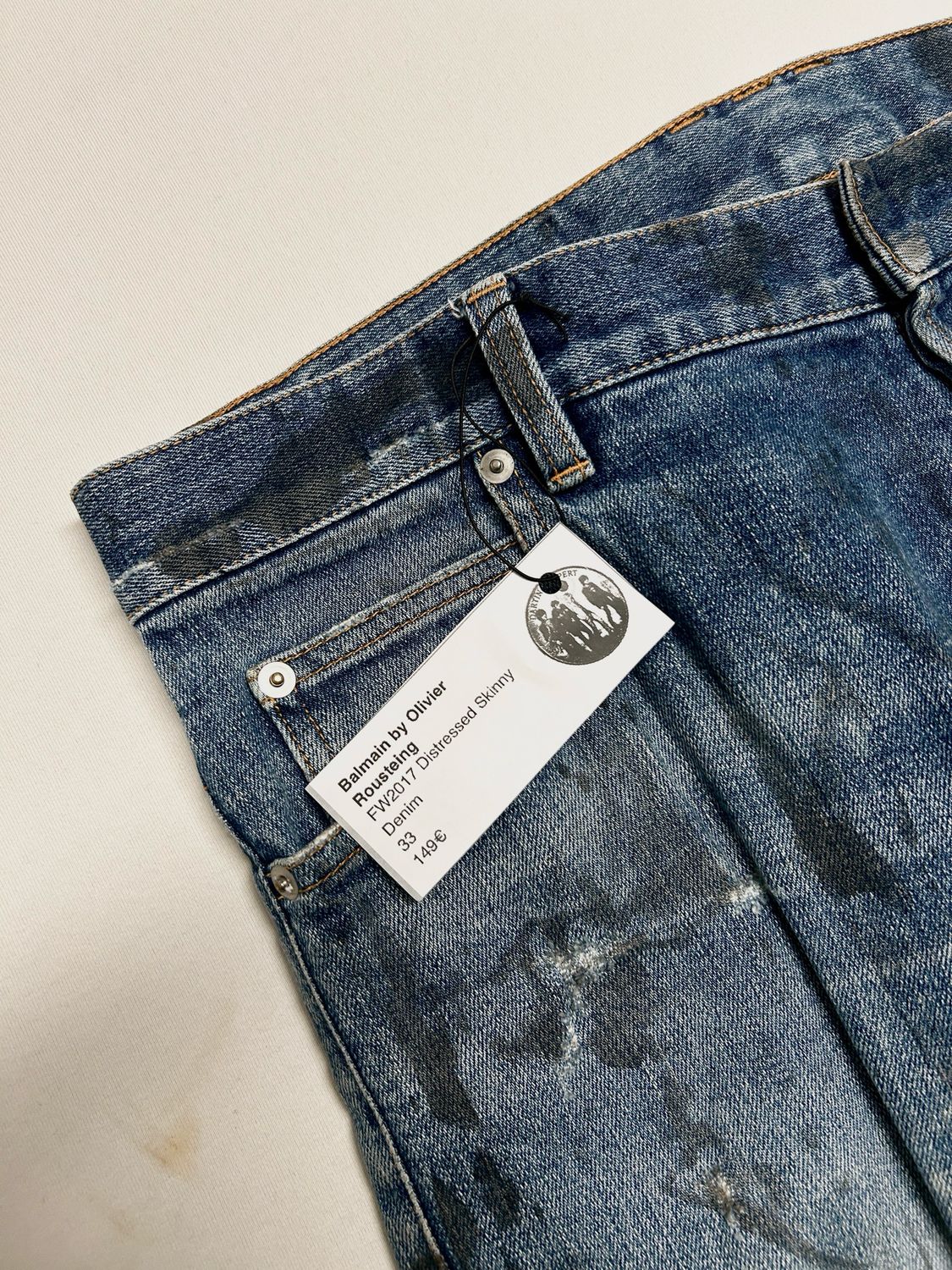 Balmain by Olivier Rousteing FW2017 Distressed Skinny Denim