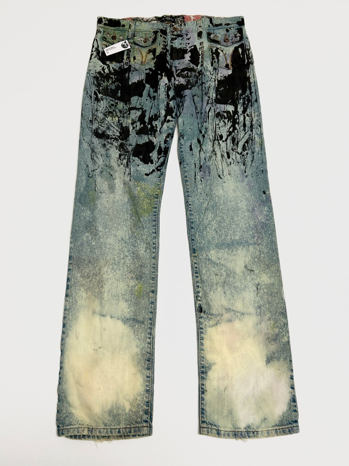 Dolce &amp; Gabbana 2000s Tie Dye Studded Denim