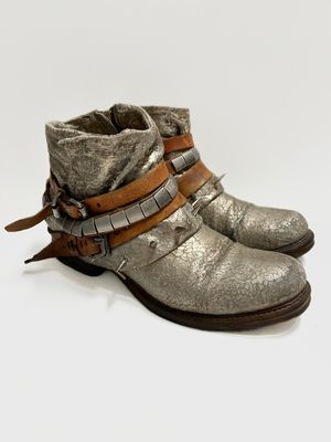 A.S.98 Silver Plated Harness Boot Spiked