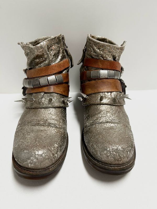 A.S.98 Silver Plated Harness Boot Spiked