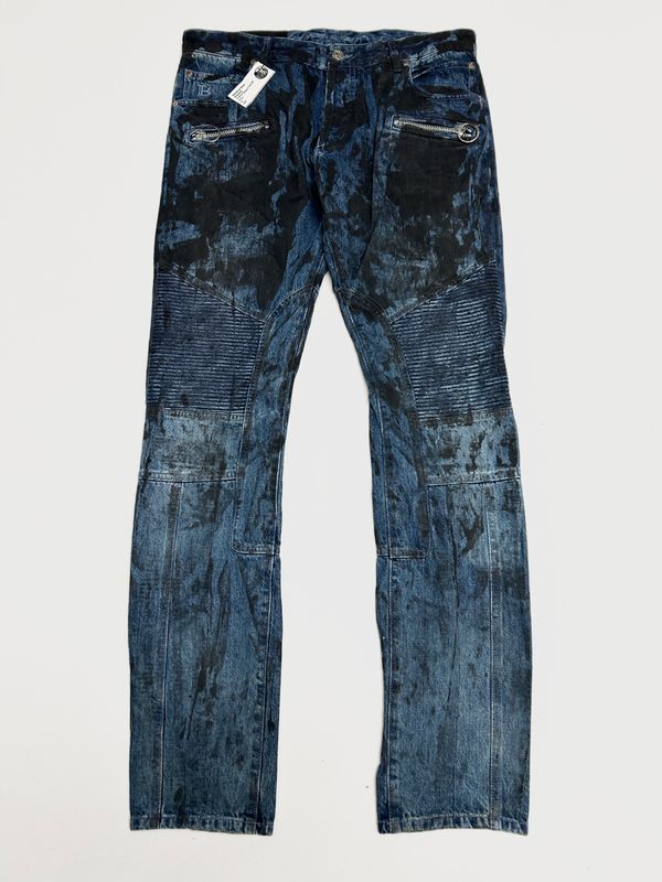 Balmain by Olivier Rousteing FW2018 Paneled Front Zip Denim 