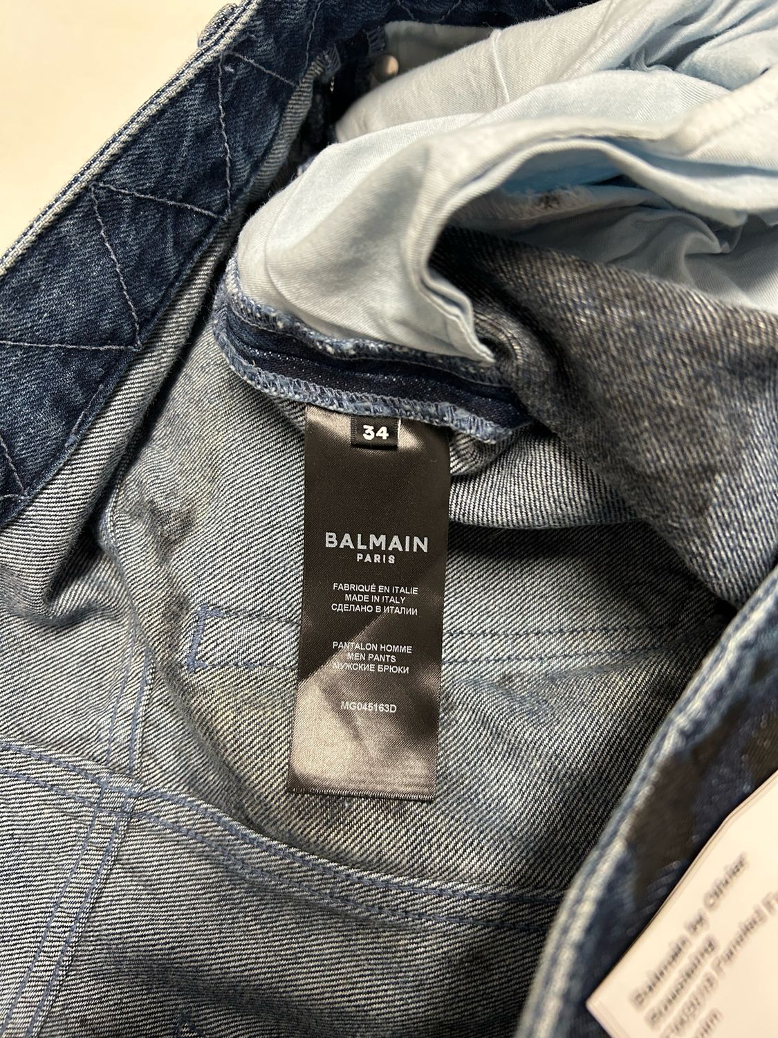 Balmain by Olivier Rousteing FW2018 Paneled Front Zip Denim 