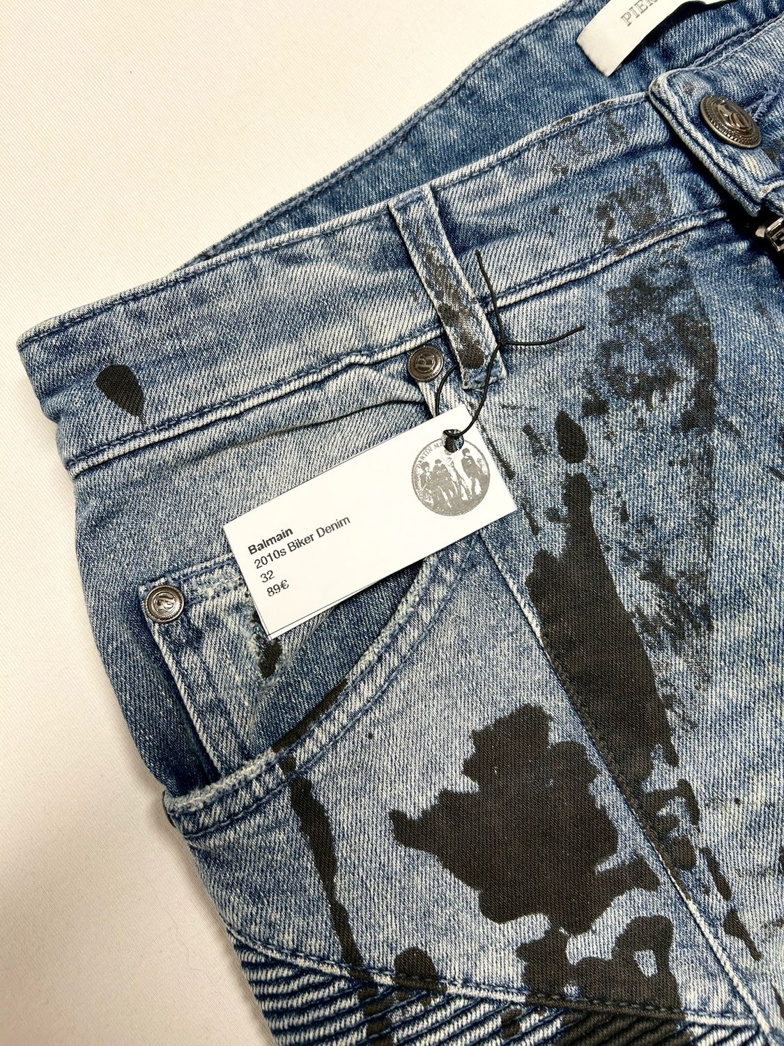 Balmain by Olivier Rousteing 2010s Biker Denim