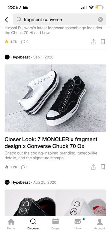 Moncler x fragment design x Converse FW2020 Chuck 70 Ox Spiked