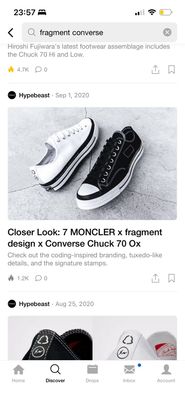 Moncler x fragment design x Converse FW2020 Chuck 70 Ox Spiked
