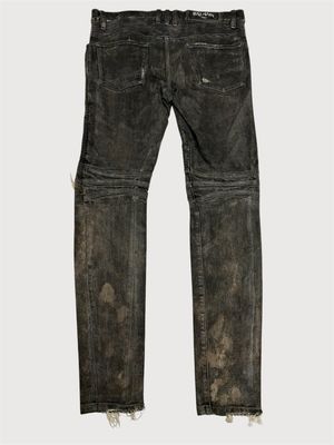 Balmain by Olivier Rousteing FW2015 Distressed Biker Denim Black