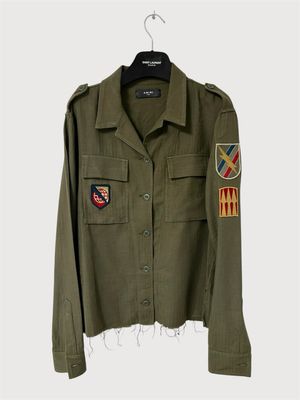 Amiri by Mike Amiri  2017 Military Patch Cropped Shirt