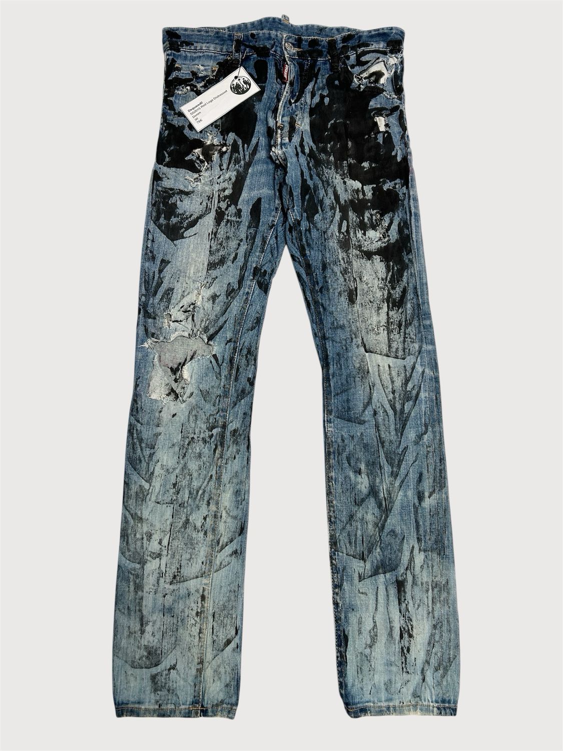 Dsquared2 SS2015 Red Logo Distressed Denim