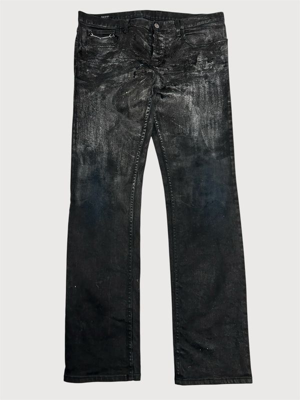 Gucci by Frida Giannini 2012 Horsebit Waxed Denim Jeans