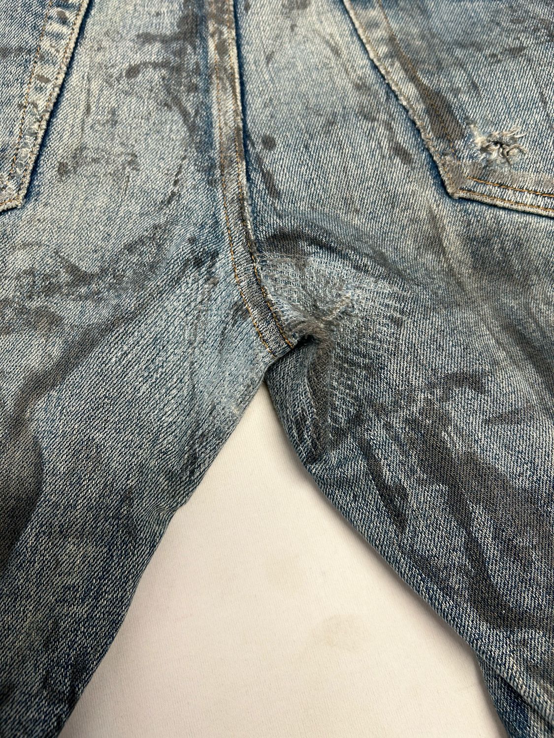 Balmain by Olivier Rousteing FW2015 Distressed Biker Denim