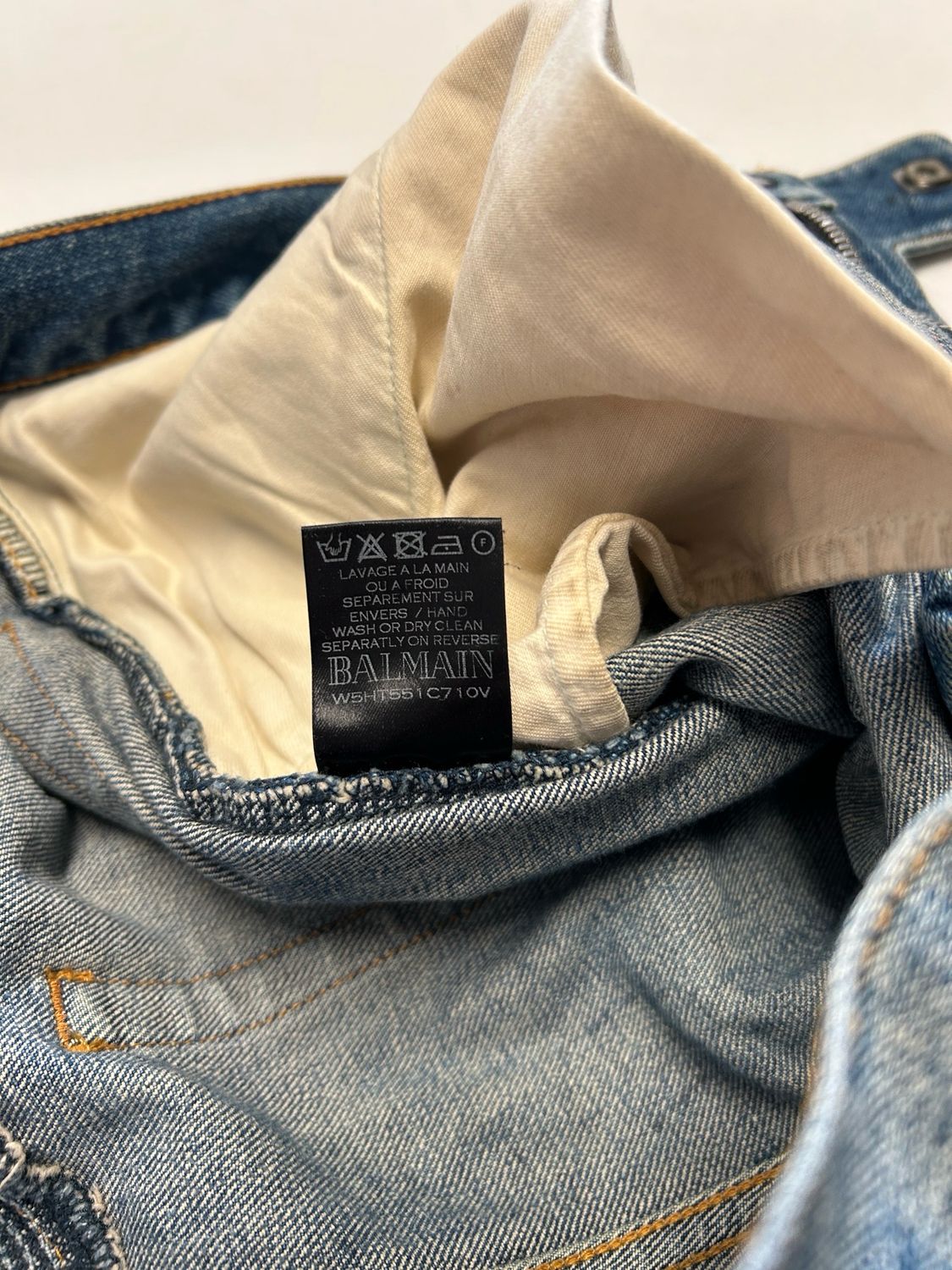 Balmain by Olivier Rousteing FW2015 Distressed Biker Denim