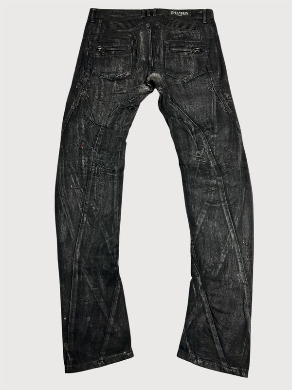 Balmain by Olivier Rousteing SS2014 Banana Cut Waxed Denim