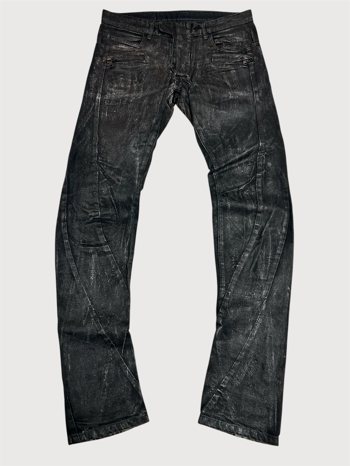 Balmain by Olivier Rousteing SS2014 Banana Cut Waxed Denim