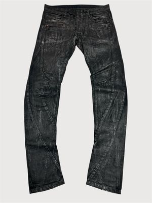 Balmain by Olivier Rousteing SS2014 Banana Cut Waxed Denim Balmain by Olivier Rousteing SS2014 Banana Cut Waxed Denim