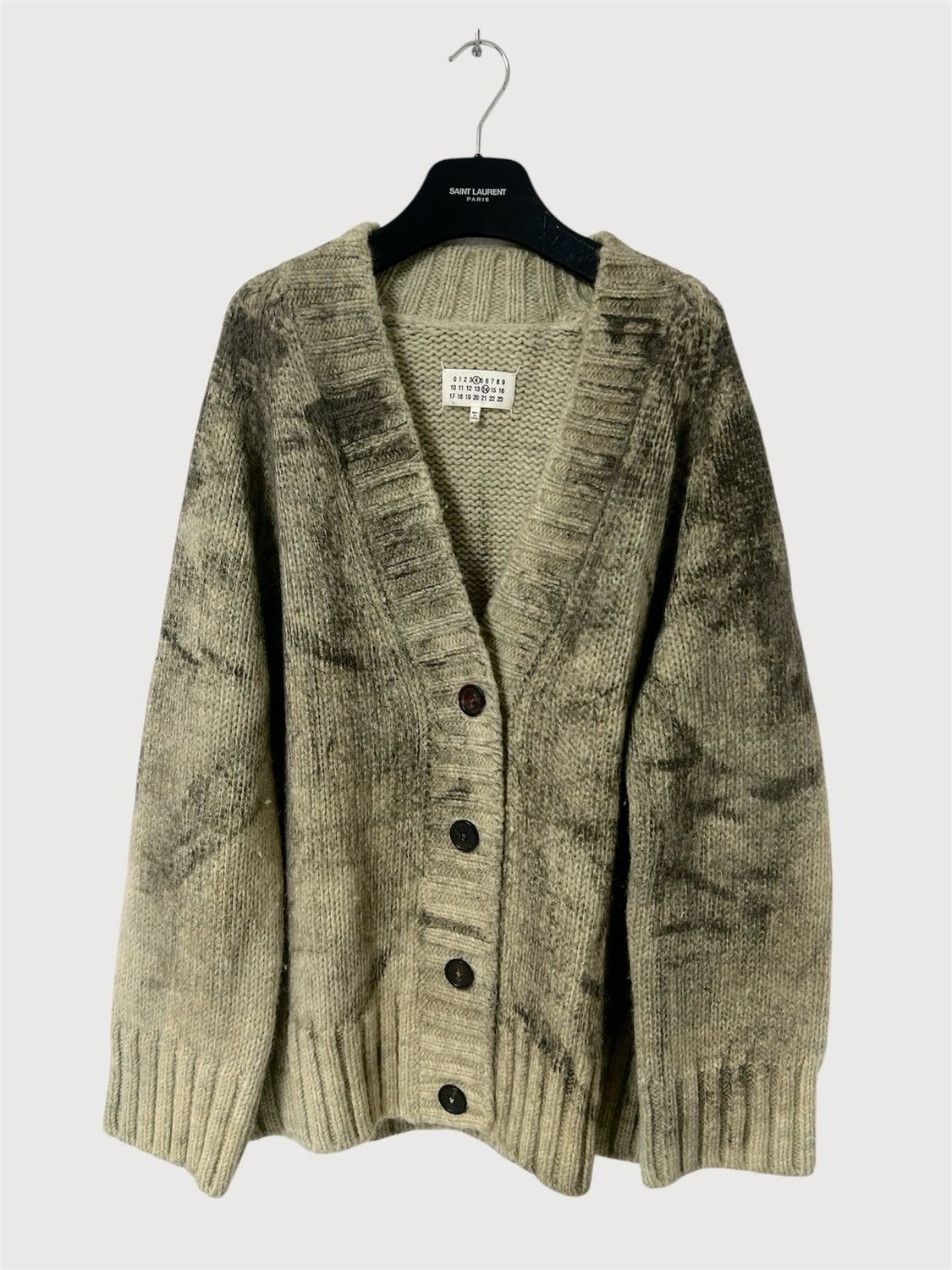 Maison Margiela by John Galliano SS2024 Painted Oversized Heavyweight Knit Cardigan