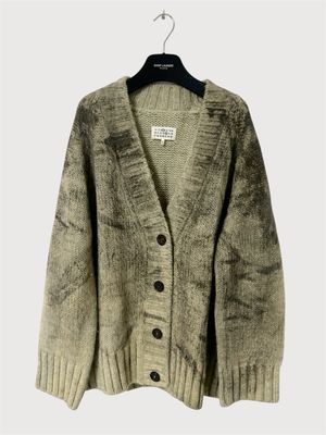 Maison Margiela by John Galliano SS2024 Painted Oversized Heavyweight Knit Cardigan
