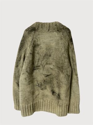 Maison Margiela by John Galliano SS2024 Painted Oversized Heavyweight Knit Cardigan
