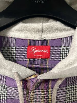 Supreme  SS2018 Purple Hooded Plaid Flannel 