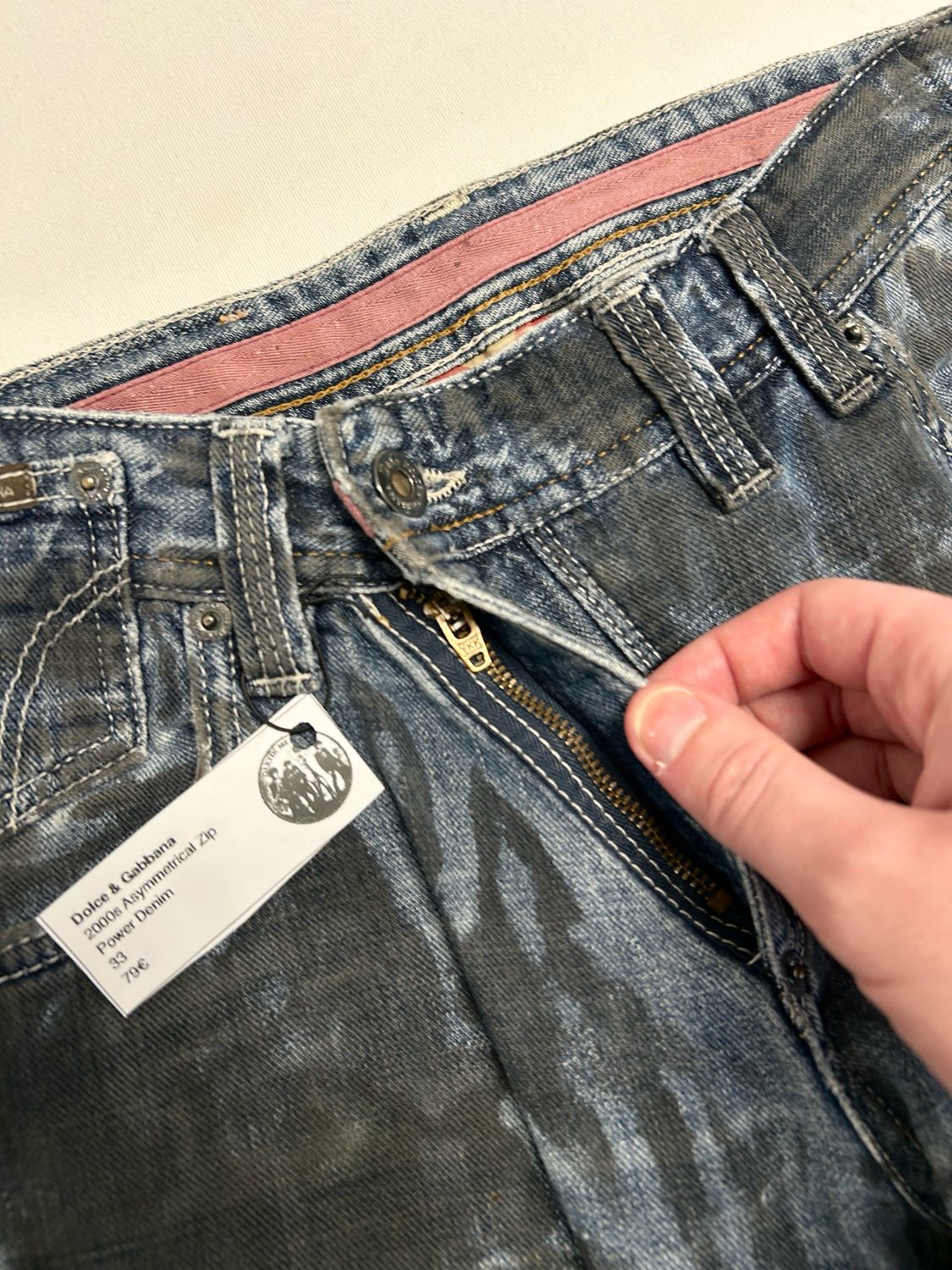 Dolce &amp; Gabbana  2000s Asymmetrical Zip Power Denim