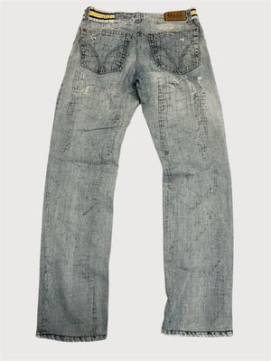 Dolce & Gabbana 2000s Distressed Grid Print Denim