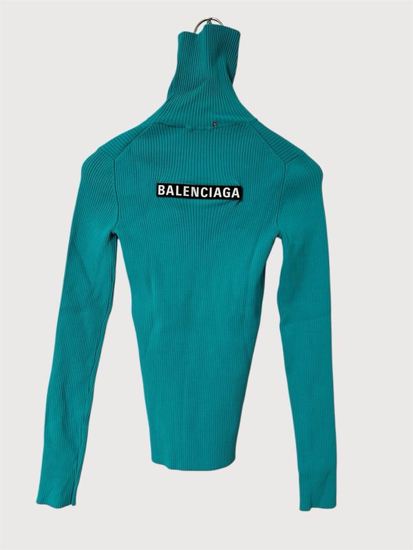 Balenciaga by Demna Gvasalia FW2018 Ribbed Logo Turtleneck Knit