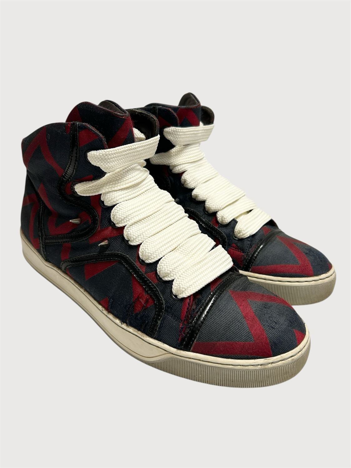 Lanvin by Alber Elbaz SS2012 Zig-Zag Spiked High Top Sneakers